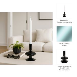 ELLENLAND BLACK CANDLE HOLDER 5 (IN) 8