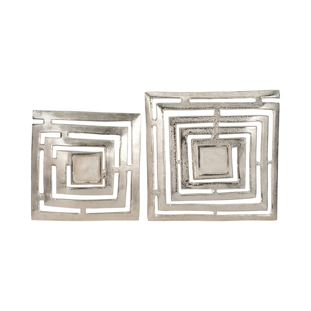 GRAHAMHAVEN SET OF 2 SILVER METAL 3 (IN)