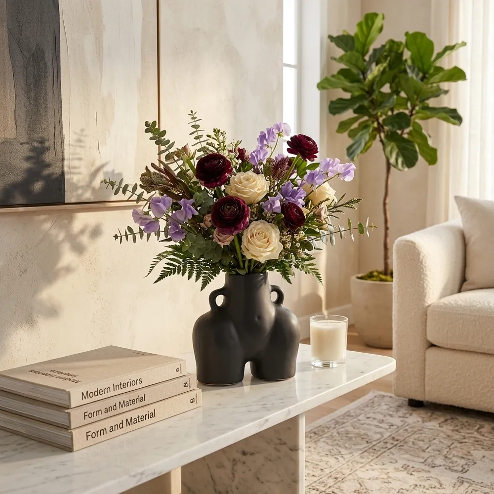 HELENAOAK BLACK VASE 6 (IN)
