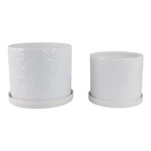 CABOT SET OF 2 WHITE PLANTER 11 (IN) 1