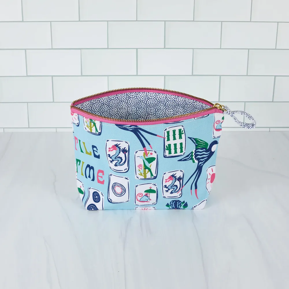 It's Mahj Time Essential Canvas Pouch Set of 2