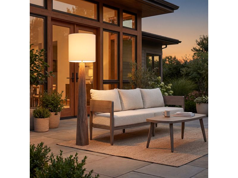 Woonari Solar Floor Lamp Brown 2