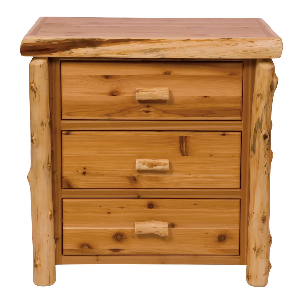 Cedar Log Three Drawer Chest - Weathered - Standard Line