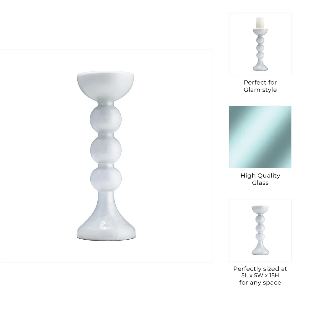 BECKETTOAK CLEAR CANDLE HOLDER 15 (IN)