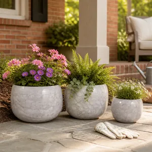 JAKEWICK SET OF 3 IVORY PLANTER 11 (IN) 10