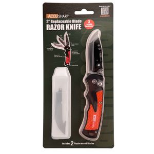 AccuSharp 3" Replaceable Blade Razor Knife - Orange 5