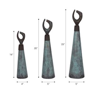 SLATERPORT SET OF 3 GREEN VASES 23 (IN) 9