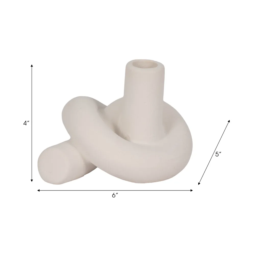DUNCANCROSS WHITE CANDLE HOLDER 4 (IN)