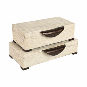 DIXONLEY SET OF 2 IVORY BOXES 4 (IN) 3