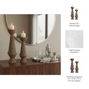 VALECLIFF SET OF 2 TAN CANDLE HOLDER 20 (IN) 9
