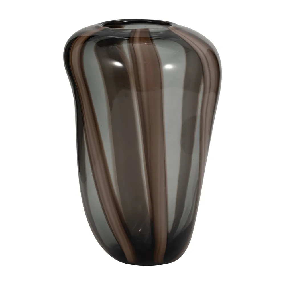 VALEBROOK BROWN GLASS VASE 13 (IN)