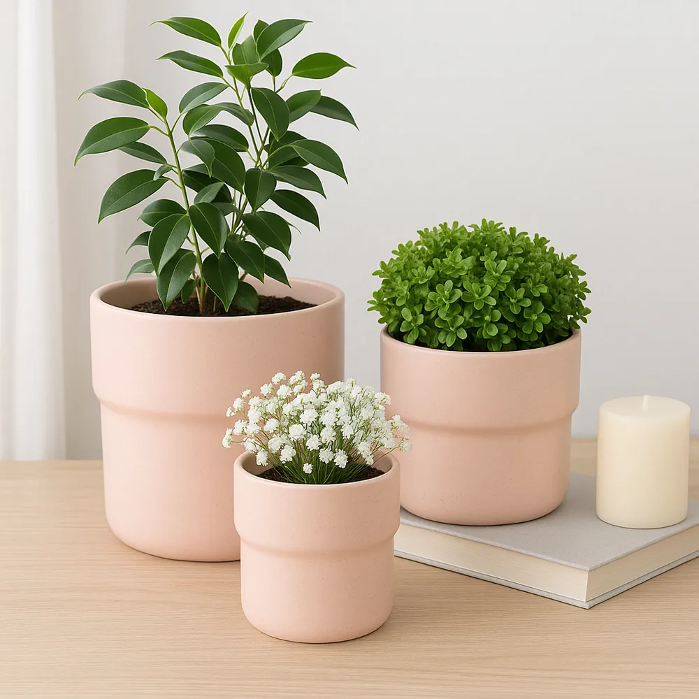 CORWINPORT SET OF 3 PINK PLANTER 9 (IN)