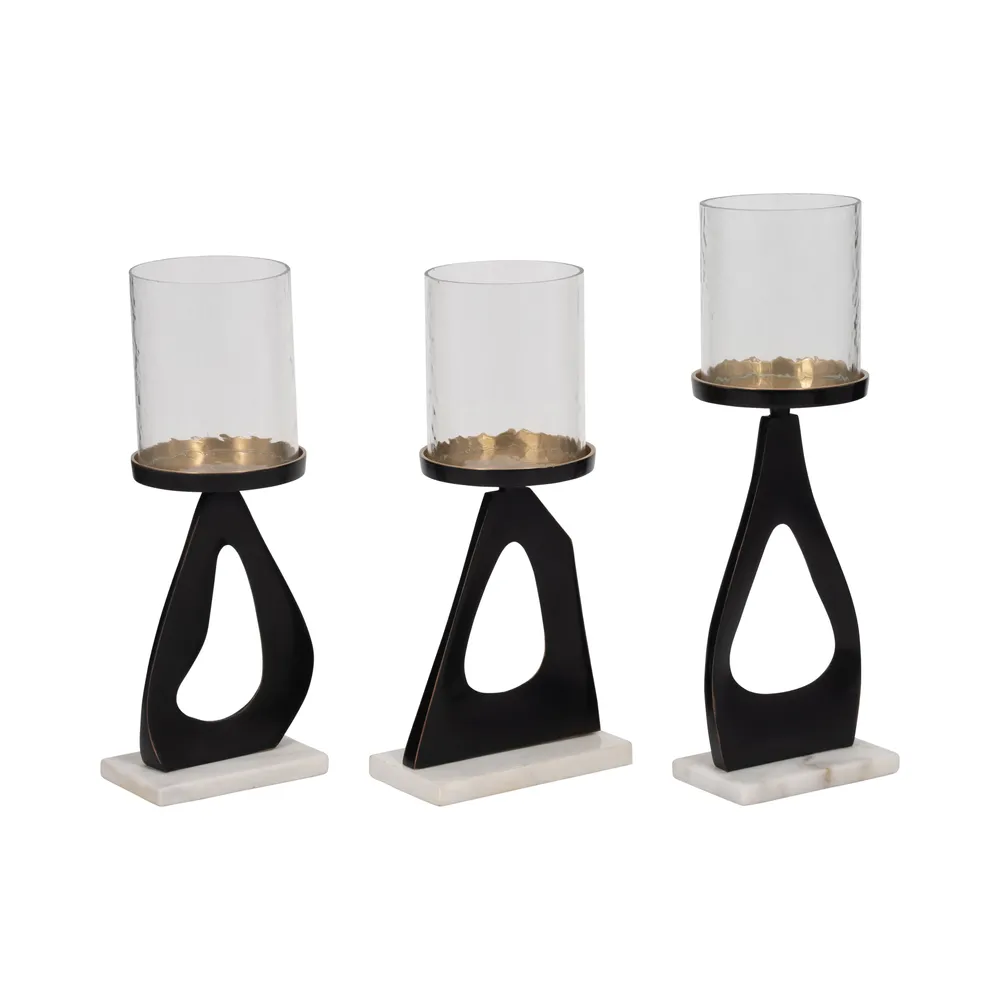 PALMERLAKE SET OF 3 BLACK CANDLE HOLDER 15 (IN)
