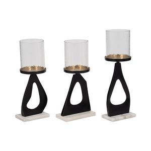 PALMERLAKE SET OF 3 BLACK CANDLE HOLDER 15 (IN) 4