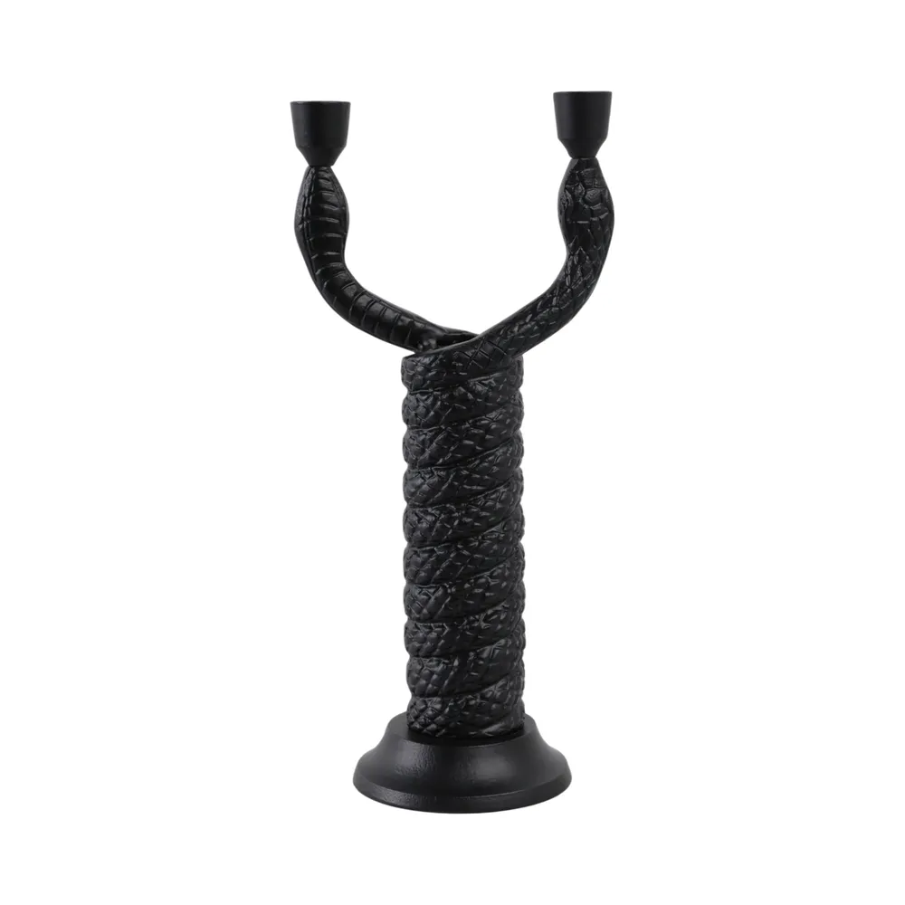 NICOLEHAVEN BLACK CANDLE HOLDER 16 (IN)