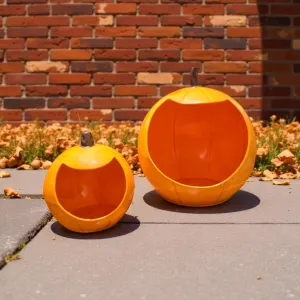 Hollow Pumpkin Lantern Set of 2 L - 8.6x10.5in S - 6x7in 2
