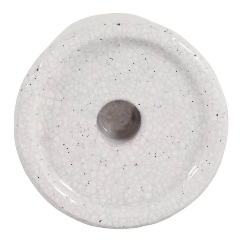 BARTONTON WHITE CANDLE HOLDER 9 (IN)