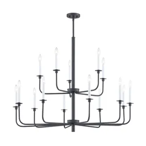 Lexington Green 46'' Wide 15-Light Chandelier - Matte Black 1