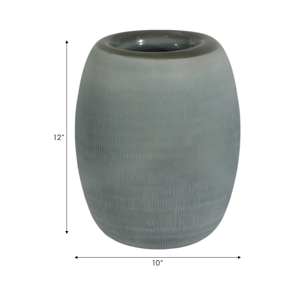 LUKELEY BLUE GLASS VASE 12 (IN)