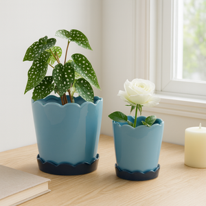 PALMERMORE SET OF 2 BLUE PLANTER 8 (IN) 11