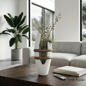 LUKETON WHITE VASE 18 (IN) 12