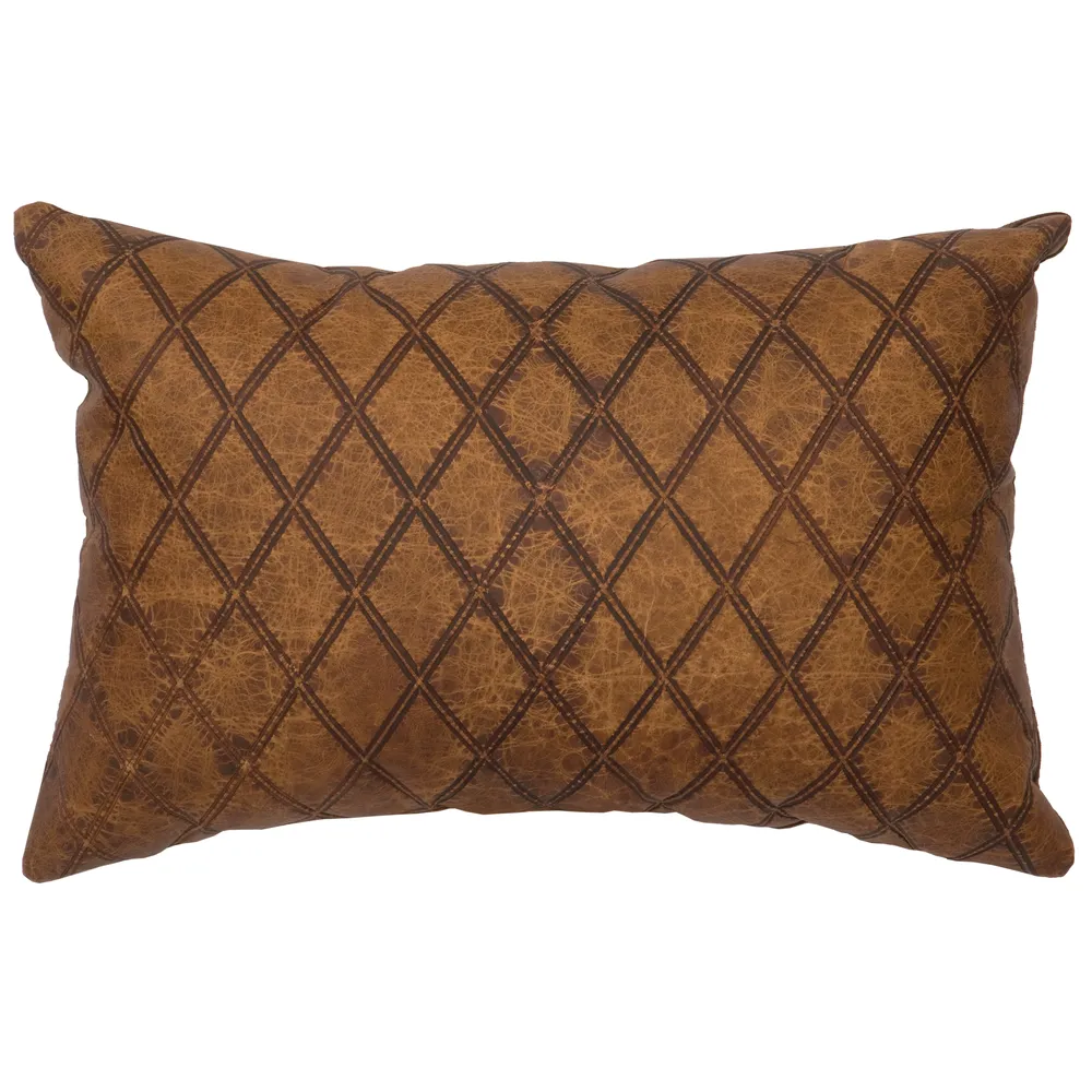 Latigo Leather Pillow - Fabric Back