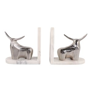 ALMACREST SET OF 2 WHITE BOOKENDS 7 (IN) 1