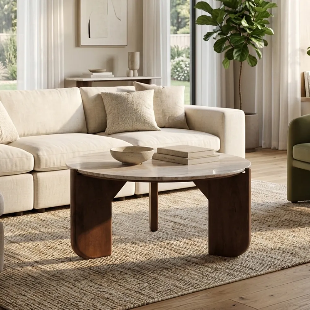 RHEAWAY TAN COFFEE TABLE 17 (IN)