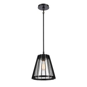 Open Louvers 10'' Wide 1-Light Mini Pendant - Matte Black 1