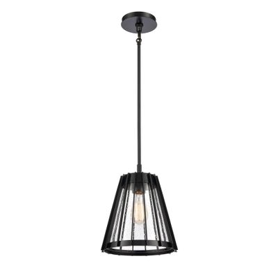 Open Louvers 10″ Wide 1-Light Mini Pendant - Matte Black