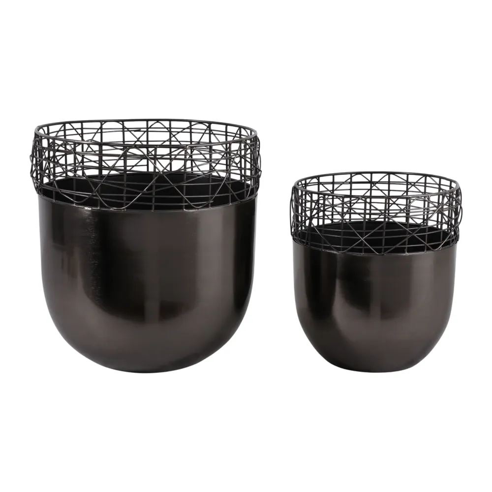 LEONAWELL SET OF 2 GRAY PLANTER 13 (IN)