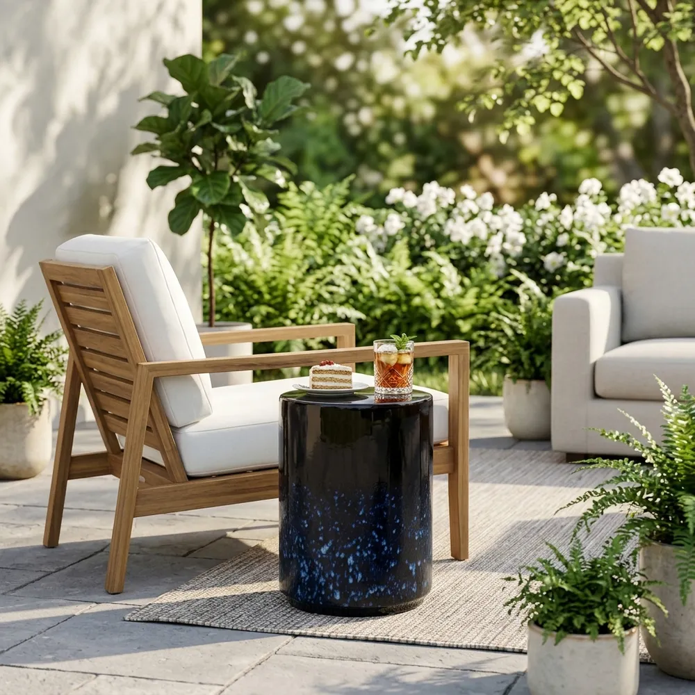 GREYSONRIDGE BLUE GARDEN STOOL 18 (IN)