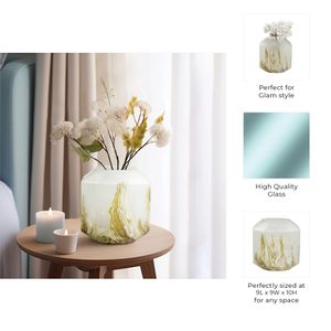 RAESTONE IVORY GLASS VASE 10 (IN) 10