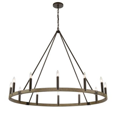 Transitions 50'' Wide 12-Light Chandelier - Oil Rubbed Bronze