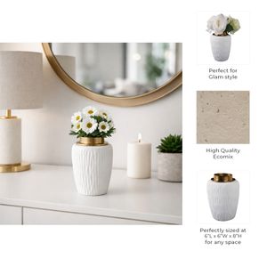 ADLERCREST WHITE VASE 8 (IN) 10