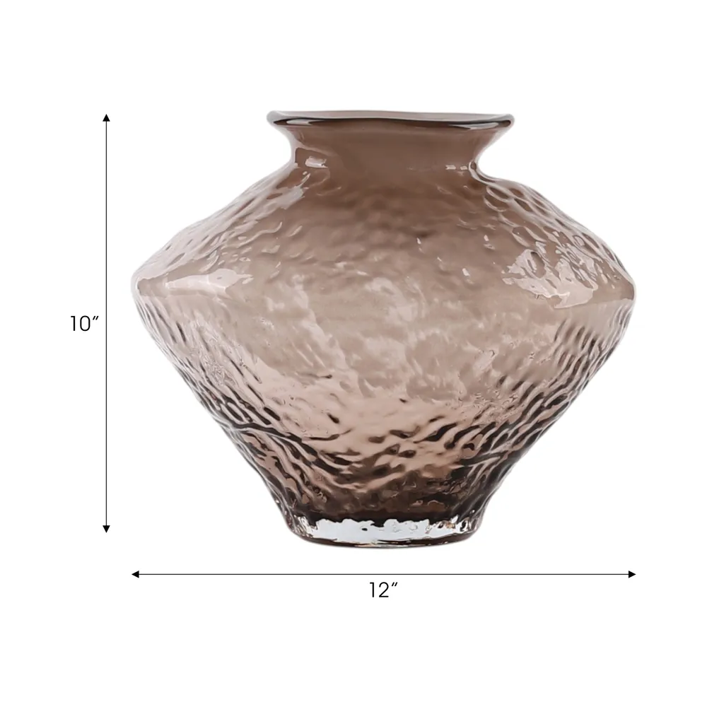 HAROLDHAVEN BROWN GLASS VASE 10 (IN)