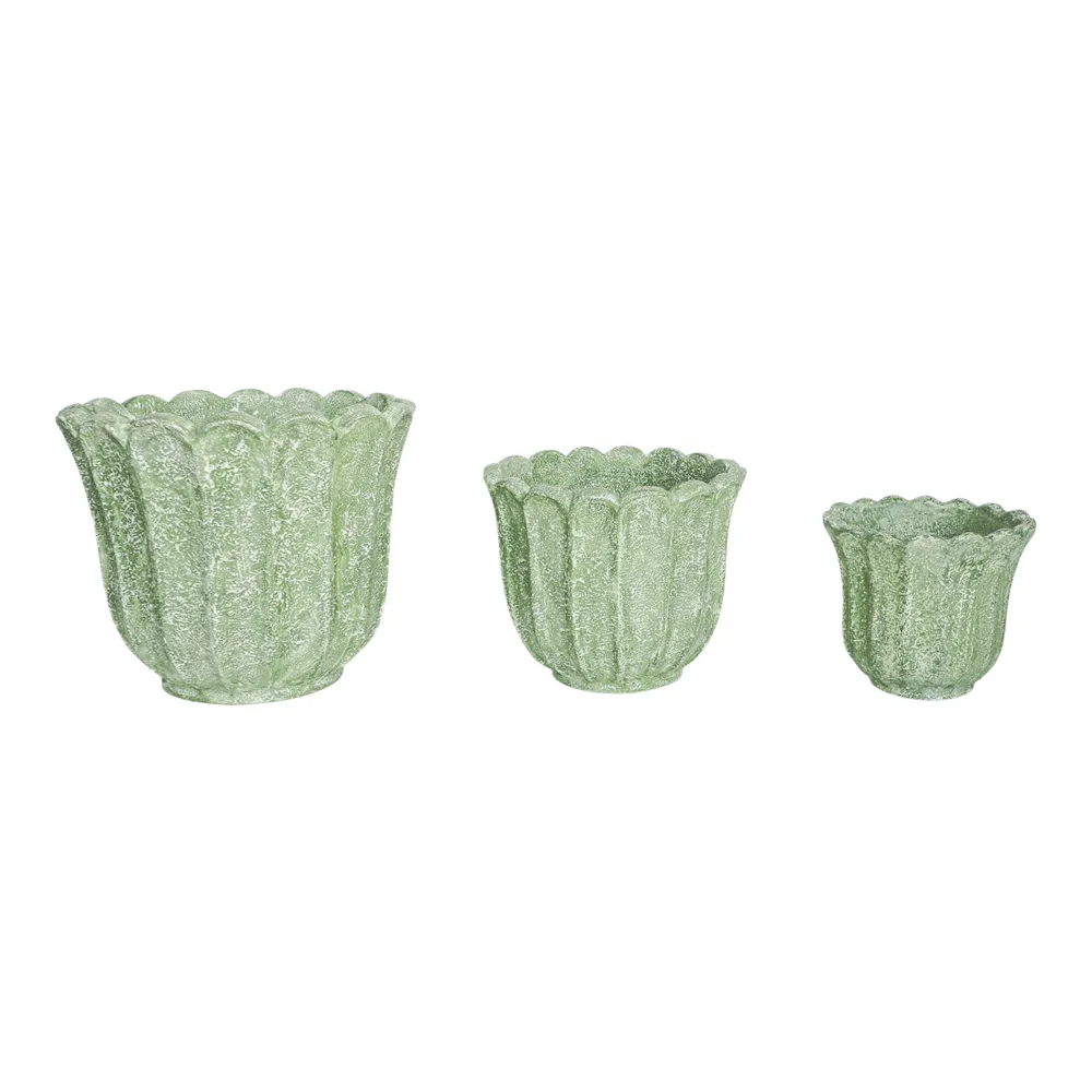 CASPERBROOK SET OF 3 GREEN PLANTER 13 (IN)