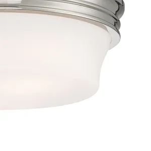 Galen 14'' Wide 3-Light Flush Mount - Polished Nickel 4