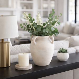 SKYELAKE WHITE VASE 12 (IN) 11