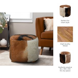 ELMONTHAVEN IVORY OTTOMAN 18 (IN) 9