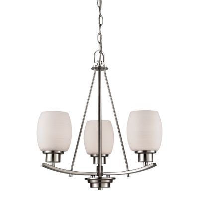 Casual Mission 17'' Wide 3-Light Chandelier - Brushed Nickel