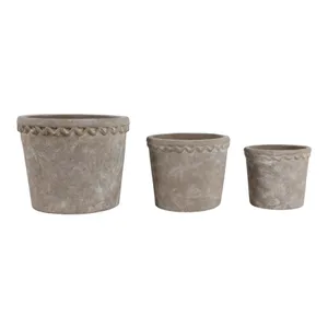 TATESIDE SET OF 3 GRAY PLANTER 8 (IN) 3