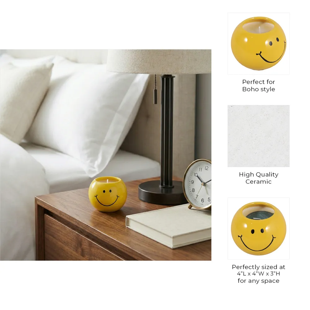 DIXONSTONE COCONUT GOJI SMILEY FACE CANDLE 3 (IN)