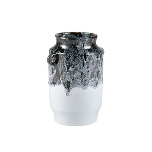 Gallemore Vase - Black and White Glazed 2