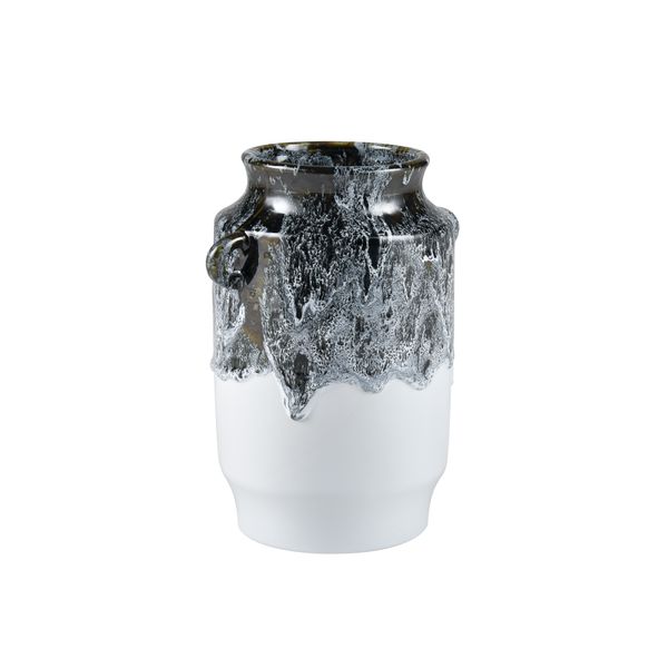 Gallemore Vase - Black and White Glazed