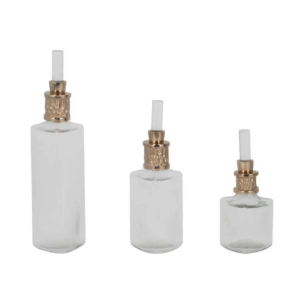 HOUSTONCROSS SET OF 3 GOLD GLASS VASES 17 (IN)