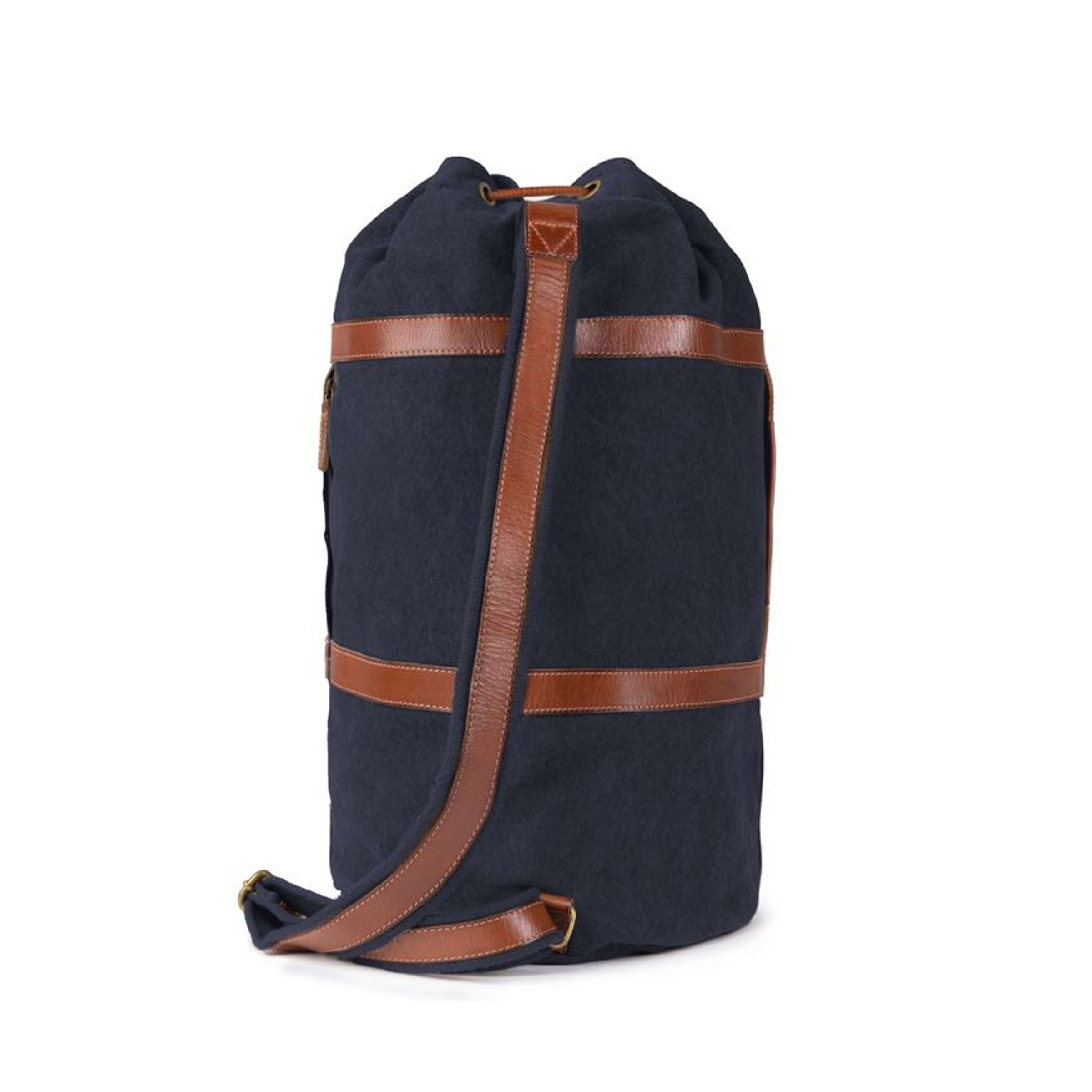 16 OZ NATURAL CANVAS DUFFLE - NAVY