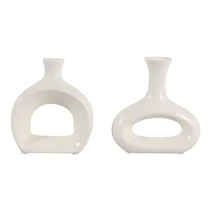AXELTON SET OF 2 IVORY VASES 7 (IN) 1