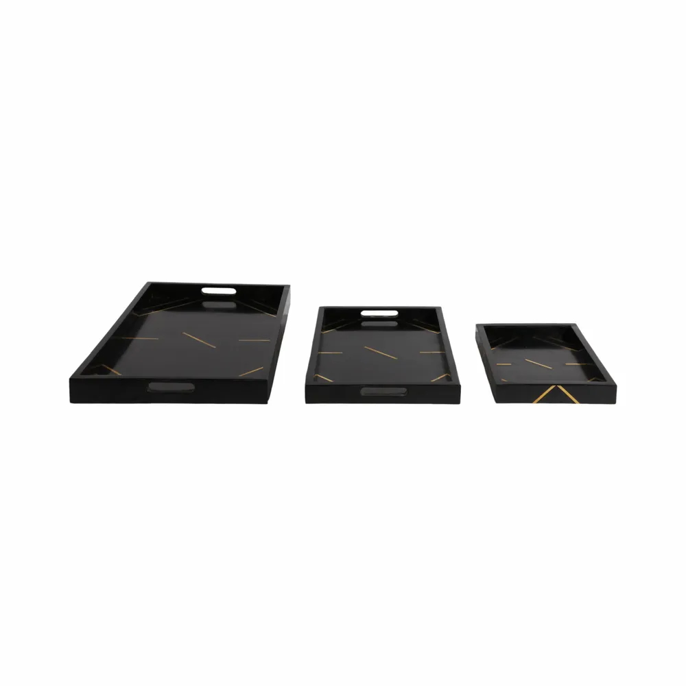 VINSONVIEW SET OF 3 BLACK TRAY 2 (IN)
