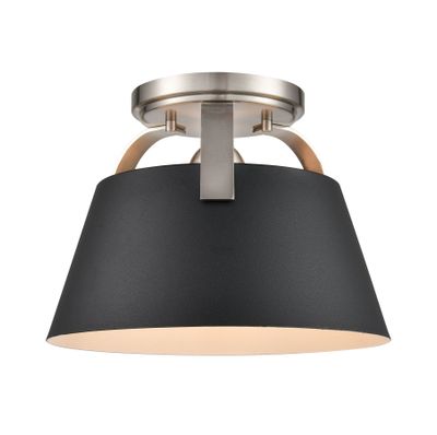Jepson 9.5″ Wide 1-Light Semi Flush Mount - Matte Black